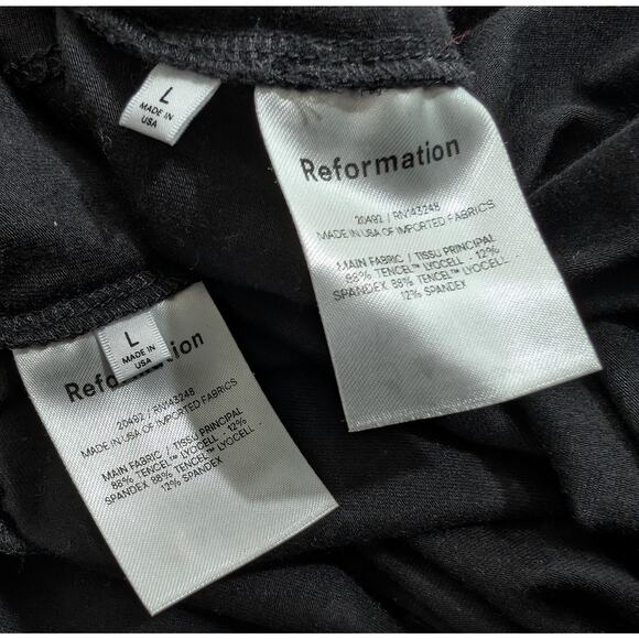 Reformation Top Skirt Set Black Rylan Two Piece Knit Twist Front Misses Size L - Picture 9 of 11